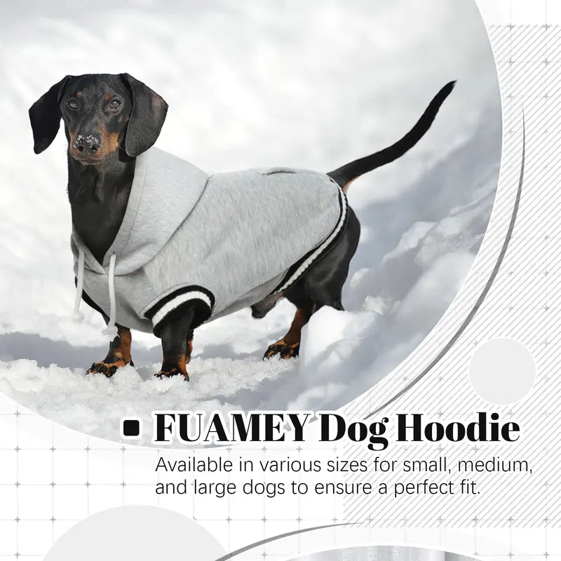 FUAMEY Dog Hoodie for Wooden Dogs Winter Fast Sweaters Pet Soft Warm Sweatshirt Dog Clothes with Pocket Soft Motivated Christmas Outfit with Leash Hole for Small Medium Large