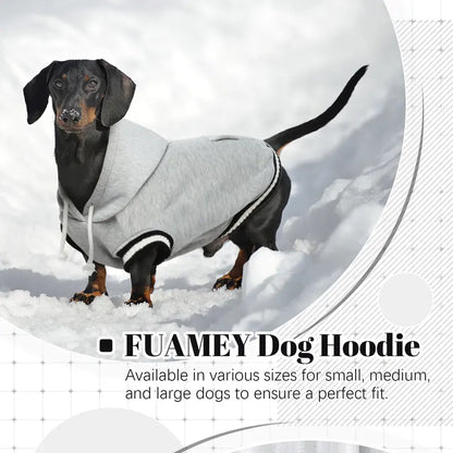 FUAMEY Dog Hoodie for Wooden Dogs Winter Fast Sweaters Pet Soft Warm Sweatshirt Dog Clothes with Pocket Soft Motivated Christmas Outfit with Leash Hole for Small Medium Large