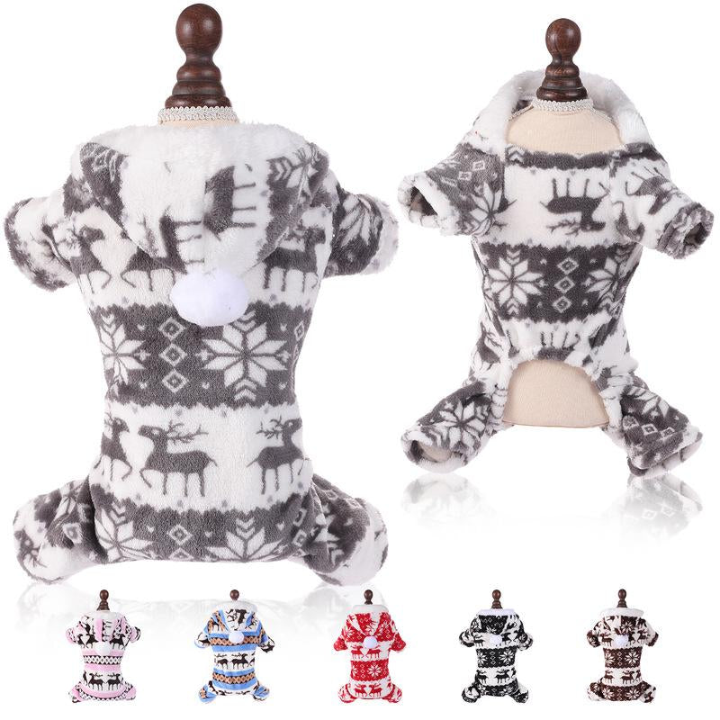 Super Soft Coral Fleece Pet Clothes for Puppies, Christmas Warm Home Clothes for Cats and Dogs in Winter