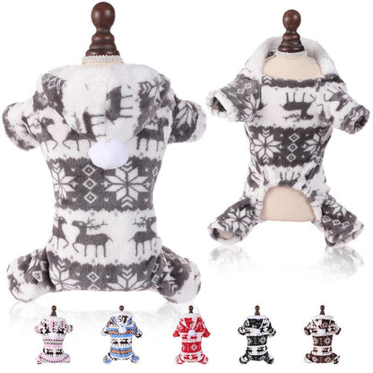 Super Soft Coral Fleece Pet Clothes for Puppies, Christmas Warm Home Clothes for Cats and Dogs in Winter