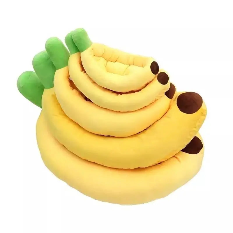 Multi-Size Banana Dog Bed, Puppy Bed, Soft Plush Pet House, PP Cotton Filled, Comfortable and Safe, Ideal Gift for Pets, Christmas, Birthday, Festival