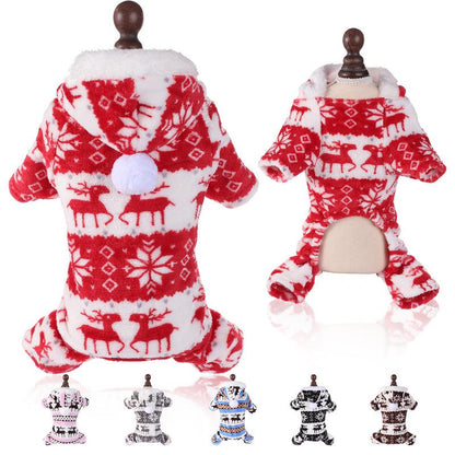 Super Soft Coral Fleece Pet Clothes for Puppies, Christmas Warm Home Clothes for Cats and Dogs in Winter