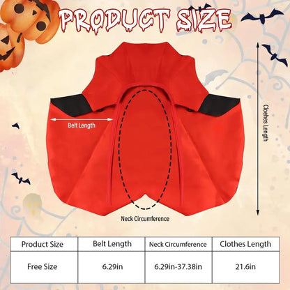 Halloween Vampire Cloak Costume Adjustable Red Black Pet Cape Costume Clothes, Halloween Pet Accessories Costumes Outfit Decor Cowl for Small Cats Dogs Halloween Party Pet