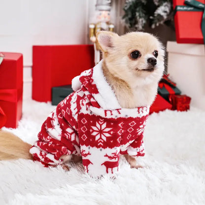 Super Soft Coral Fleece Pet Clothes for Puppies, Christmas Warm Home Clothes for Cats and Dogs in Winter