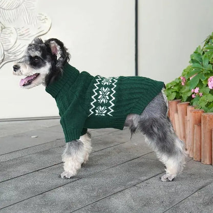 Kuoser Acrylic Nylon Pullover Dog Sweater - Multi-Size Pullover Coat for Large Dogs, Warm Cable Knit with Ribbed Cuffs, Secure Fit Christmas Winter Pet Apparel for Labrador Beagle (Green, Red)