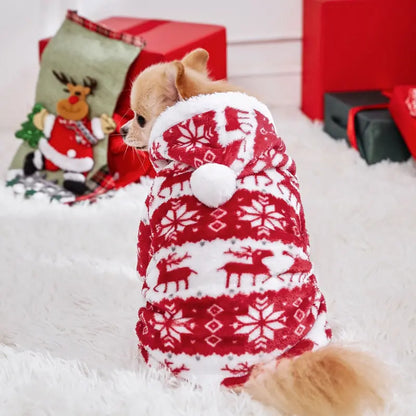 Super Soft Coral Fleece Pet Clothes for Puppies, Christmas Warm Home Clothes for Cats and Dogs in Winter