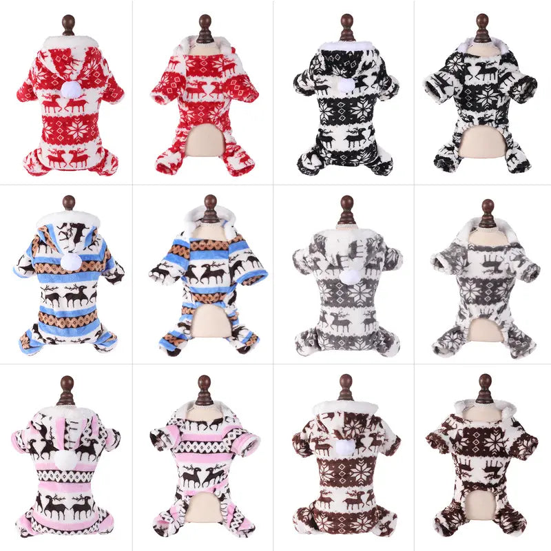 Super Soft Coral Fleece Pet Clothes for Puppies, Christmas Warm Home Clothes for Cats and Dogs in Winter