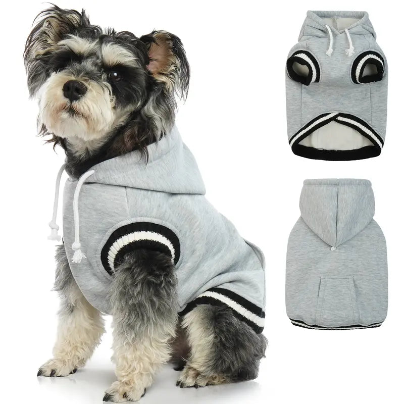FUAMEY Dog Hoodie for Wooden Dogs Winter Fast Sweaters Pet Soft Warm Sweatshirt Dog Clothes with Pocket Soft Motivated Christmas Outfit with Leash Hole for Small Medium Large
