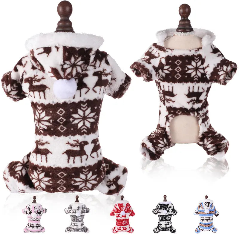 Super Soft Coral Fleece Pet Clothes for Puppies, Christmas Warm Home Clothes for Cats and Dogs in Winter
