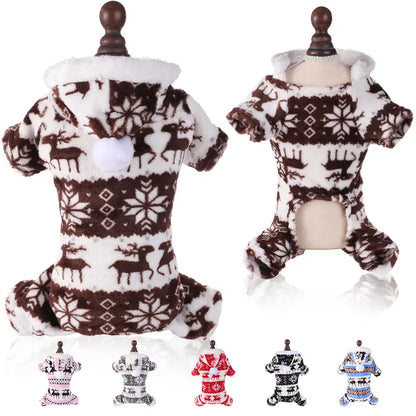 Super Soft Coral Fleece Pet Clothes for Puppies, Christmas Warm Home Clothes for Cats and Dogs in Winter