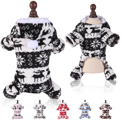 Super Soft Coral Fleece Pet Clothes for Puppies, Christmas Warm Home Clothes for Cats and Dogs in Winter