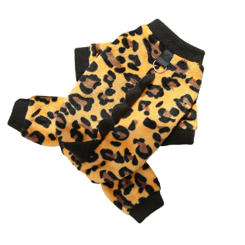 Dinosaur Flannel Pet Costume Soft Warm Four-Leg Jumpsuit for Dogs & Cats Cute Cosplay Outfit for Christmas New Year'S Party Button Closure Windproof Comfortable Green Fleece with 3D Spikes