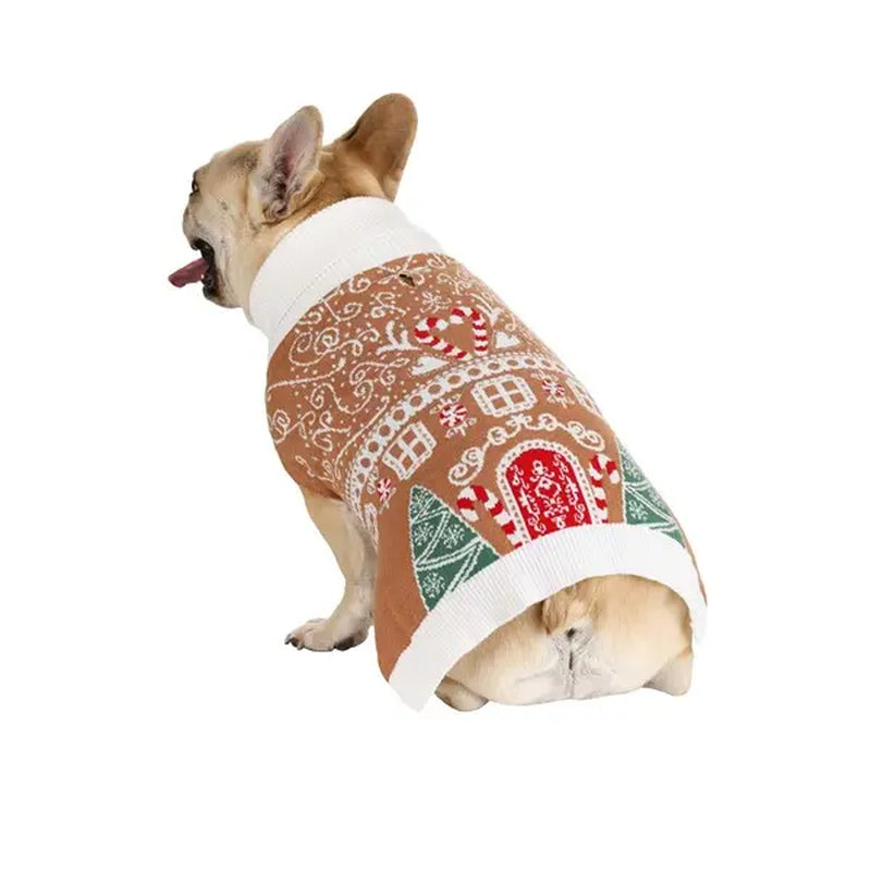 Halloweencostumes Gingerbread Pet Sweater, Warm Dog & Cat Holiday Costumes