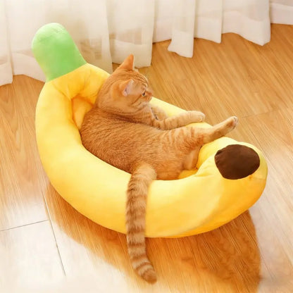 Multi-Size Banana Dog Bed, Puppy Bed, Soft Plush Pet House, PP Cotton Filled, Comfortable and Safe, Ideal Gift for Pets, Christmas, Birthday, Festival