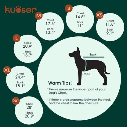Kuoser Acrylic Nylon Pullover Dog Sweater - Multi-Size Pullover Coat for Large Dogs, Warm Cable Knit with Ribbed Cuffs, Secure Fit Christmas Winter Pet Apparel for Labrador Beagle (Green, Red)