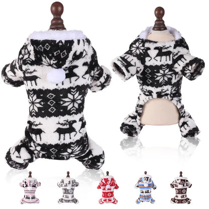 Super Soft Coral Fleece Pet Clothes for Puppies, Christmas Warm Home Clothes for Cats and Dogs in Winter