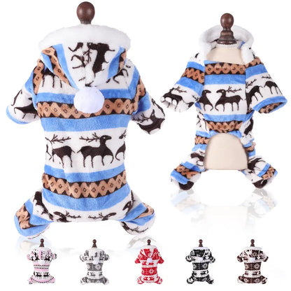 Super Soft Coral Fleece Pet Clothes for Puppies, Christmas Warm Home Clothes for Cats and Dogs in Winter